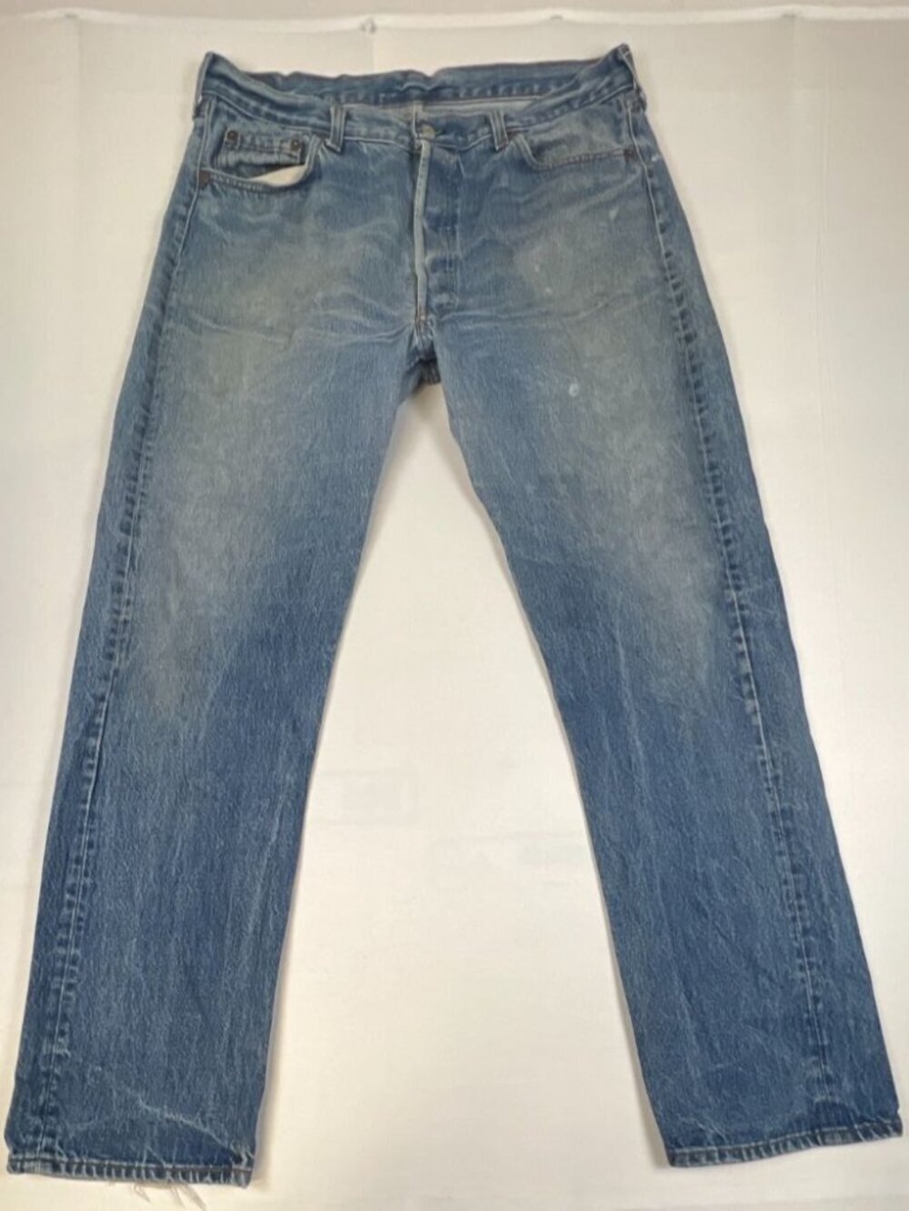 Vtg Levi’s 501-0115 Jeans Made in USA Button Fly Stone Wash 36x32